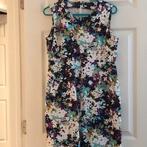 Lands End sleeveless scoopneck ponté sheath dress